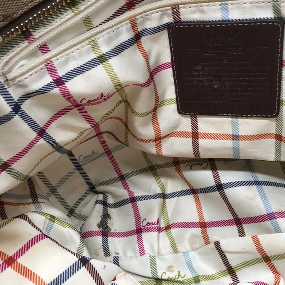 Coach Heritage Stripe Signature Tote Shoulder Bag 11350 Canvas Pink Stripe - Picture 10 of 16